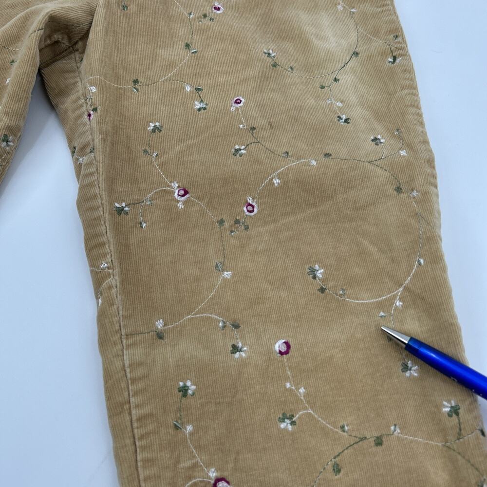 Vintage Y2K Selections Corduroy Pants Womens Size L Tan Embroidered Bootcut - Picture 13 of 15